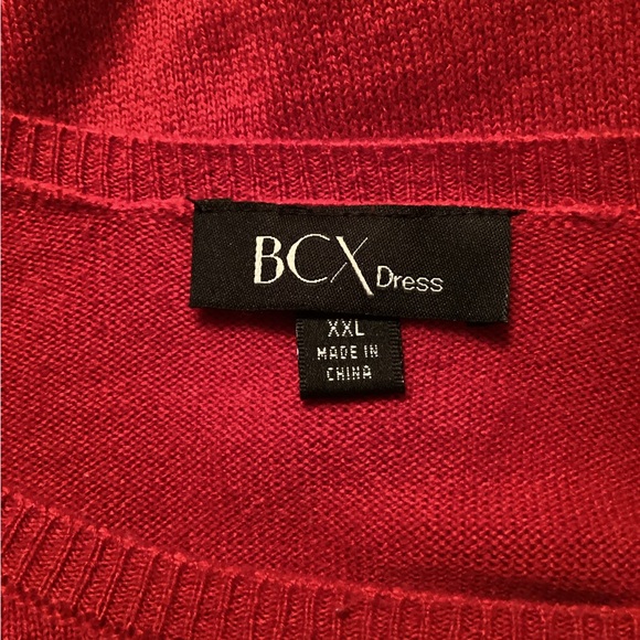 BCX Size XXL Red Knit Lace Up Sweater Dress - Picture 3 of 5